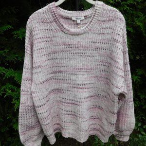 Splendid Space Dye Balloon-Sleeve Wool Blend Sweater NWT